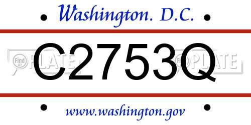 C2753Q District Of Columbia License Plate