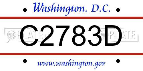C2783D District Of Columbia License Plate