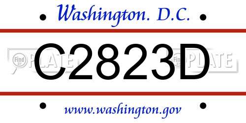 C2823D District Of Columbia License Plate