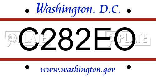 C282EO District Of Columbia License Plate