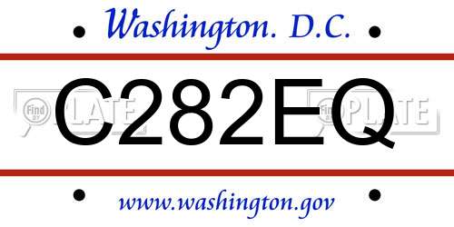 C282EQ District Of Columbia License Plate