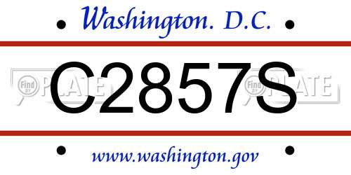 C2857S District Of Columbia License Plate