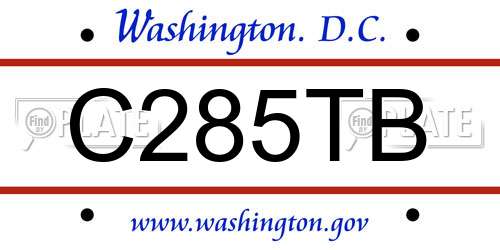 C285TB District Of Columbia License Plate