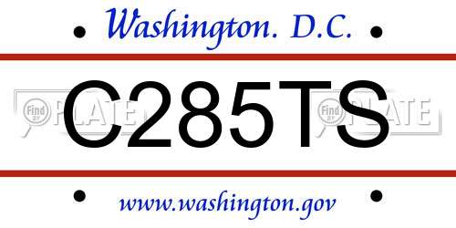 C285TS District Of Columbia License Plate