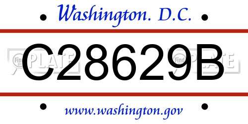 C28629B District Of Columbia License Plate