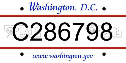 C286798 District Of Columbia License Plate