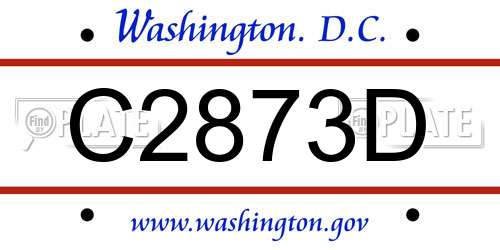 C2873D District Of Columbia License Plate