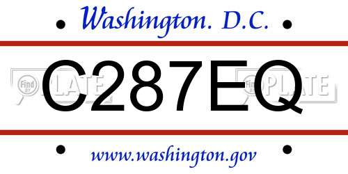 C287EQ District Of Columbia License Plate