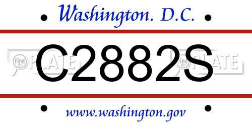 C2882S District Of Columbia License Plate