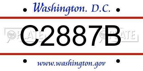 C2887B District Of Columbia License Plate