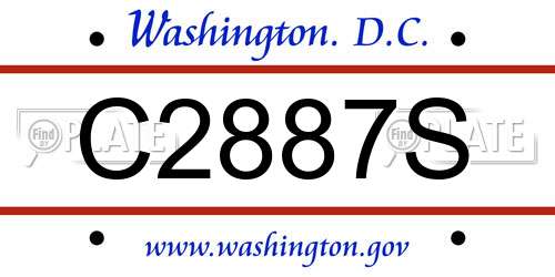 C2887S District Of Columbia License Plate