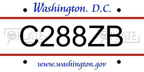 C288ZB District Of Columbia License Plate