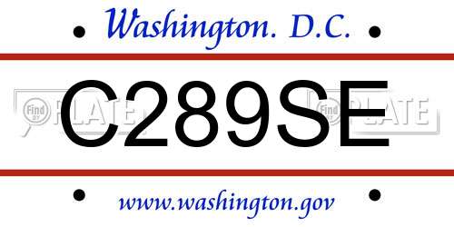 C289SE District Of Columbia License Plate