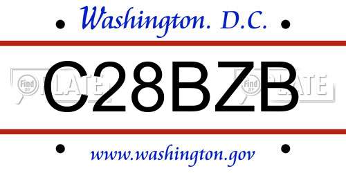 C28BZB District Of Columbia License Plate