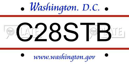 C28STB District Of Columbia License Plate