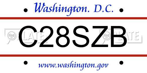 C28SZB District Of Columbia License Plate