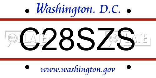 C28SZS District Of Columbia License Plate