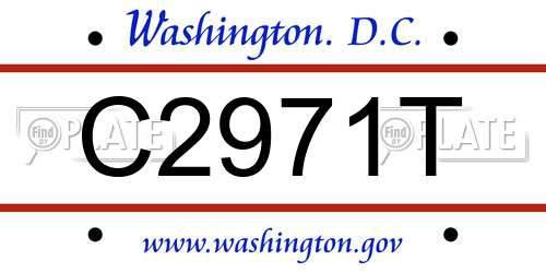 C2971T District Of Columbia License Plate