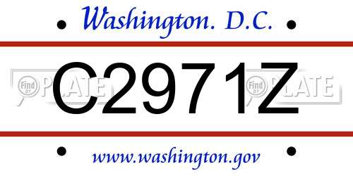 C2971Z District Of Columbia License Plate
