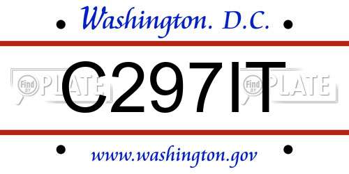 C297IT District Of Columbia License Plate