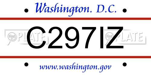 C297IZ District Of Columbia License Plate