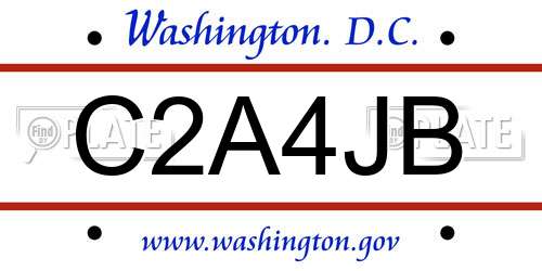 C2A4JB District Of Columbia License Plate