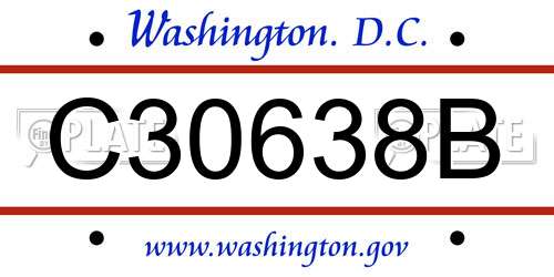 C30638B District Of Columbia License Plate