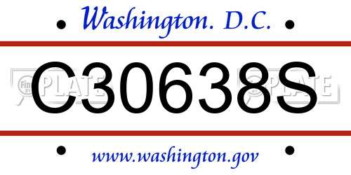 C30638S District Of Columbia License Plate
