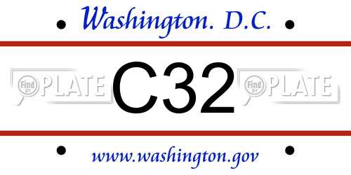 C32 District Of Columbia License Plate