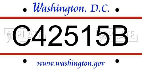 C42515B District Of Columbia License Plate