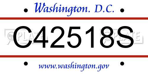 C42518S District Of Columbia License Plate
