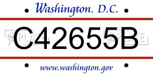 C42655B District Of Columbia License Plate