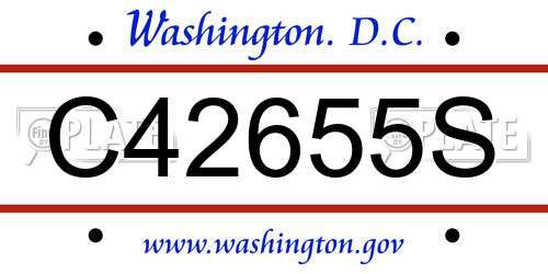 C42655S District Of Columbia License Plate