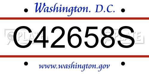 C42658S District Of Columbia License Plate
