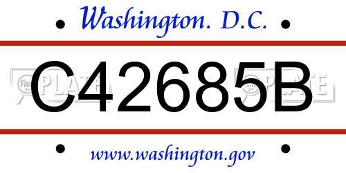 C42685B District Of Columbia License Plate