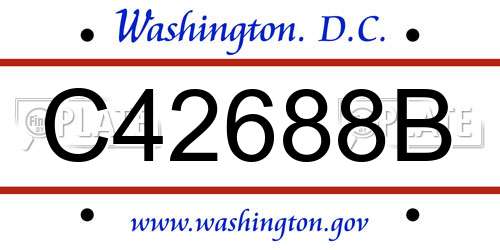 C42688B District Of Columbia License Plate