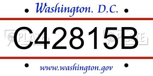 C42815B District Of Columbia License Plate