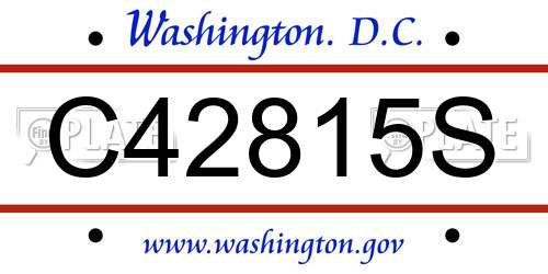C42815S District Of Columbia License Plate