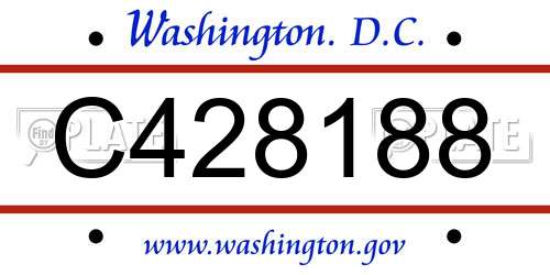 C428188 District Of Columbia License Plate