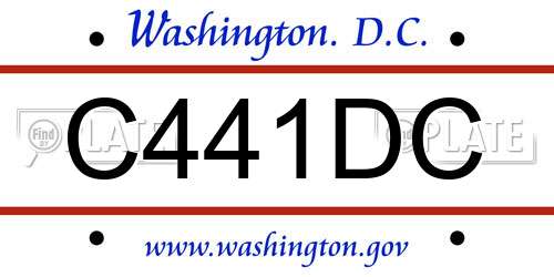 C441DC District Of Columbia License Plate