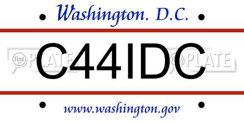 C44IDC District Of Columbia License Plate
