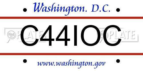 C44IOC District Of Columbia License Plate