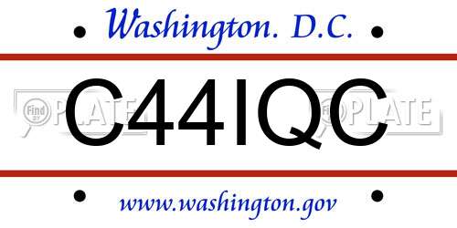 C44IQC District Of Columbia License Plate