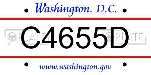 C4655D District Of Columbia License Plate