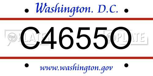 C4655O District Of Columbia License Plate