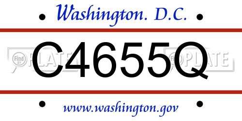 C4655Q District Of Columbia License Plate
