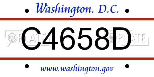 C4658D District Of Columbia License Plate