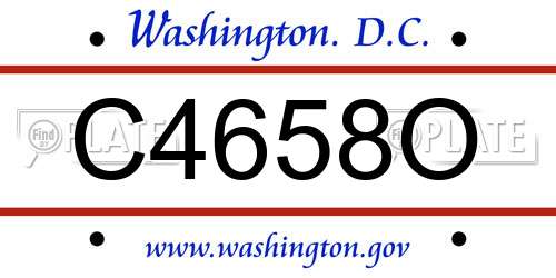 C4658O District Of Columbia License Plate
