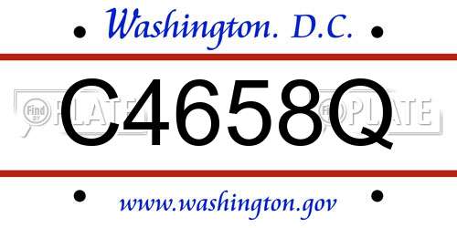 C4658Q District Of Columbia License Plate