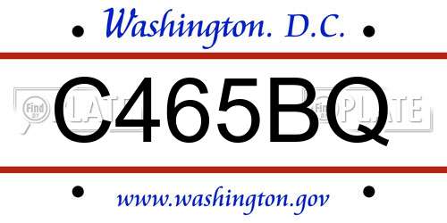 C465BQ District Of Columbia License Plate